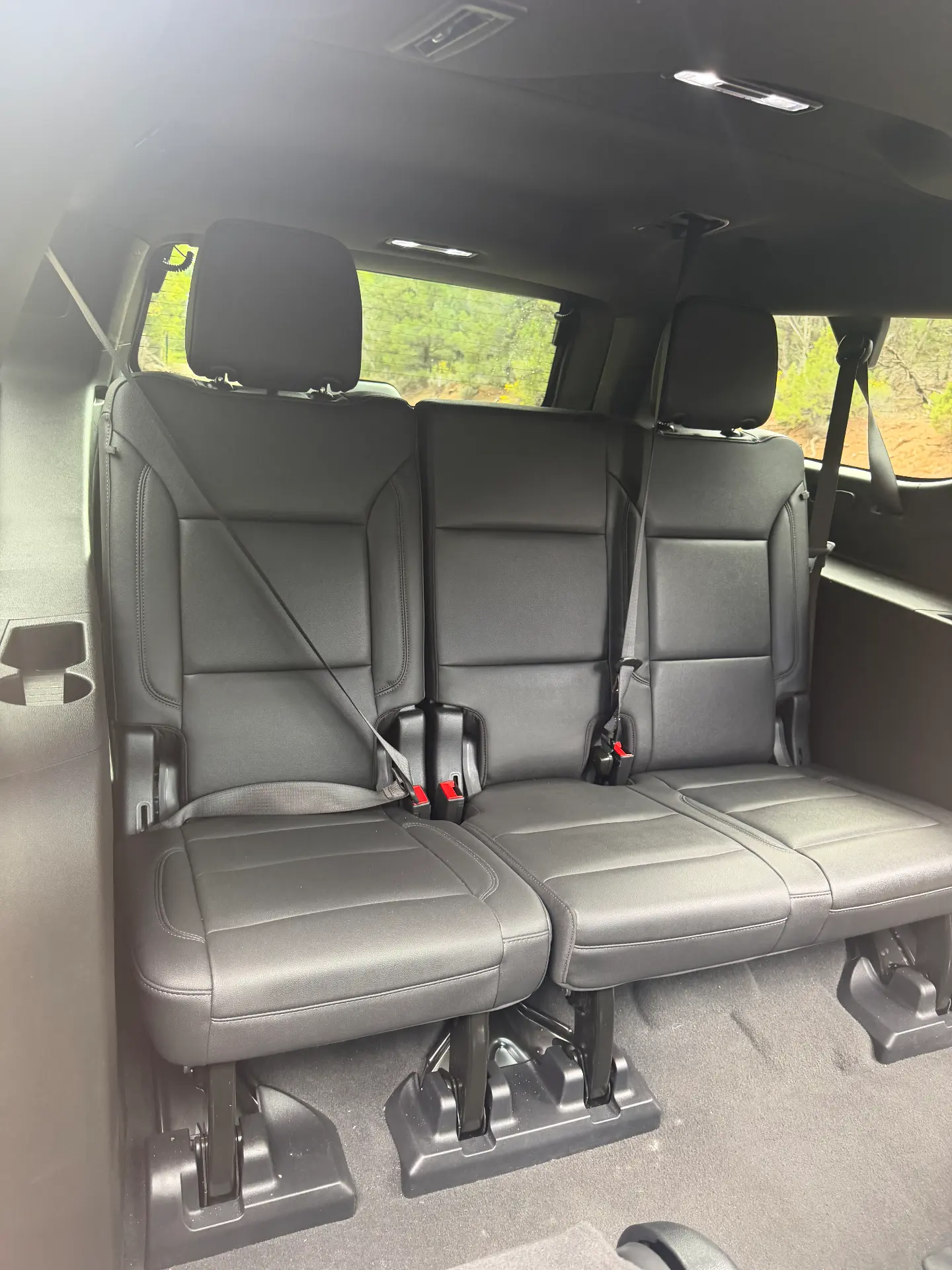 Third-row passenger seating inside the Chevrolet Suburban